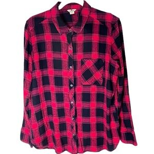 Woolrich Red & Black Plaid/Check Flannel Shirt